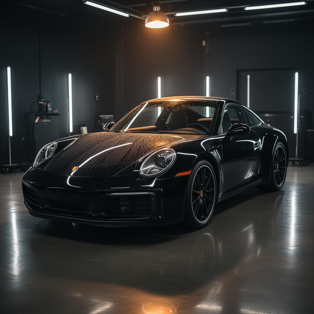 Nyligen ceramic coatad Porsche 911 i Guruz Car Cares detailing-studio i Uppsala